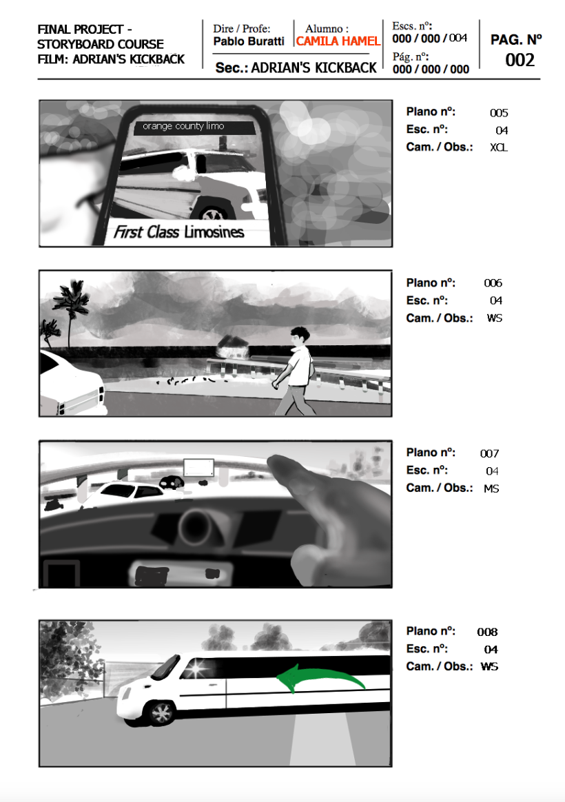  Illustration of Storyboards for Cinema and Advertising_final project_Adrian's Kickback_scene 4 2