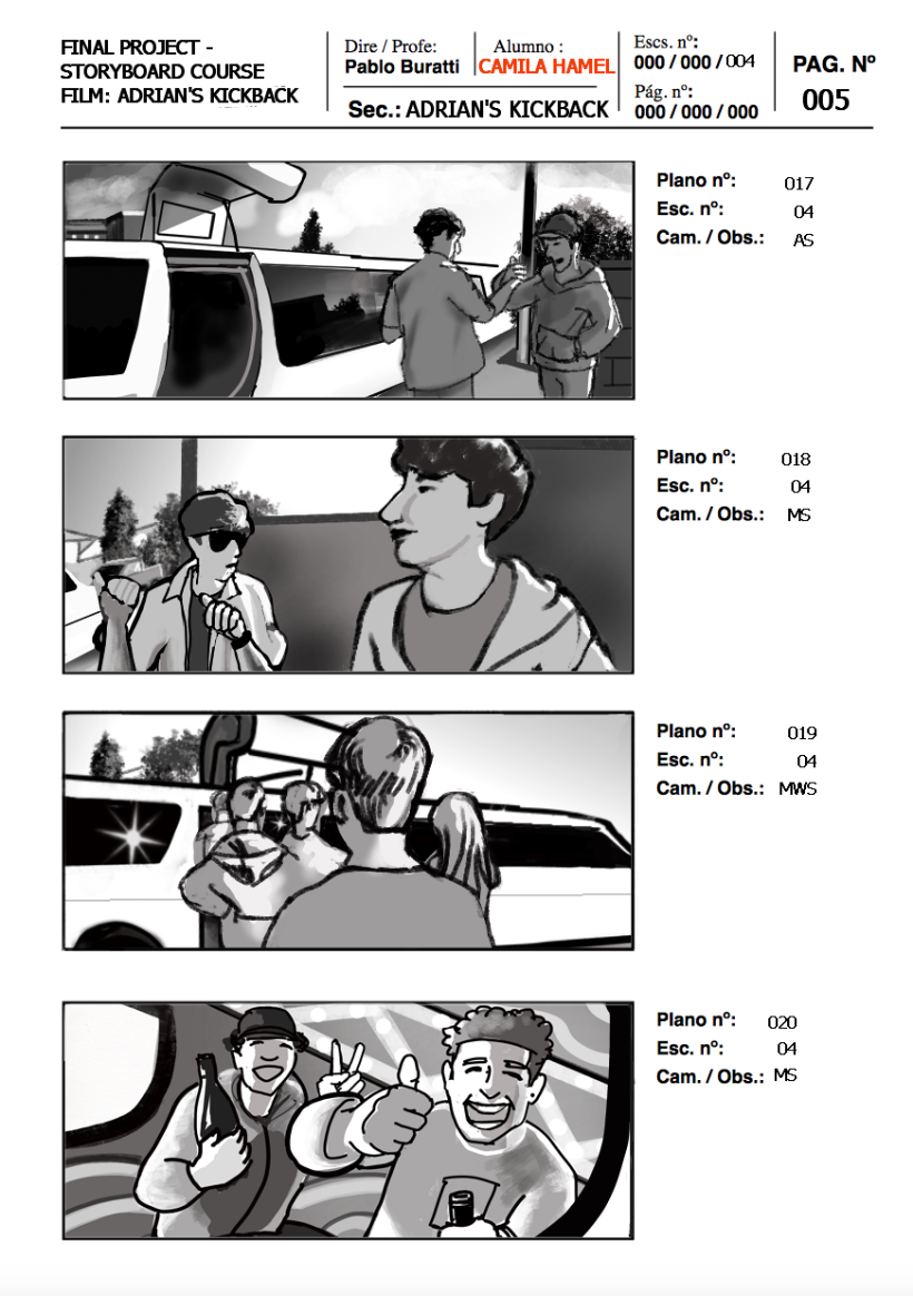  Illustration of Storyboards for Cinema and Advertising_final project_Adrian's Kickback_scene 4 5