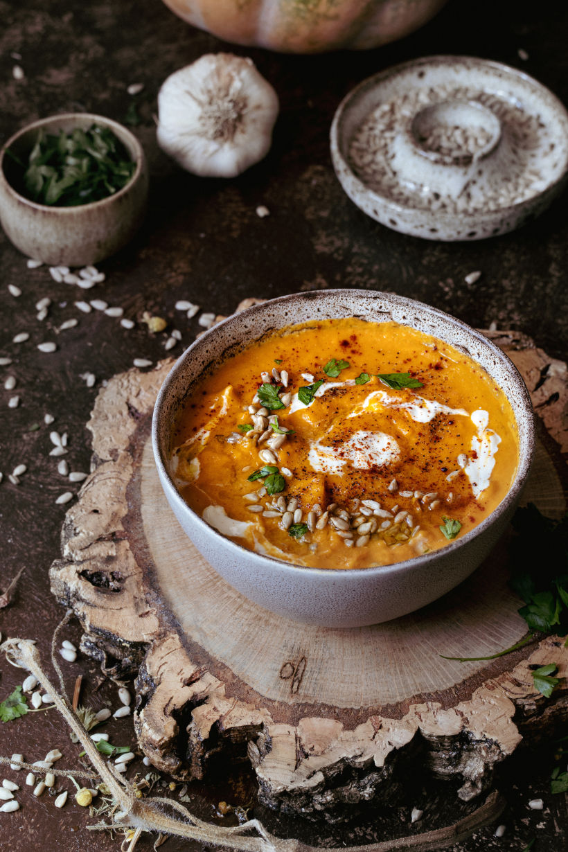 Pumpkin and lentils cream soup