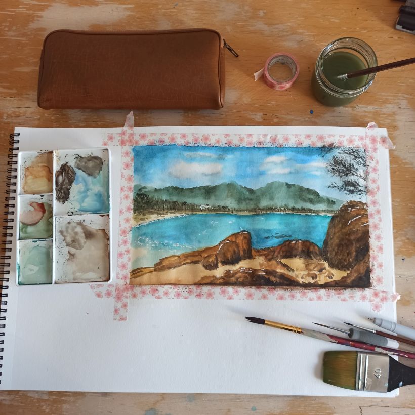 My project in Watercolor Travel Journal course - Coles Bay - Tasmania 9