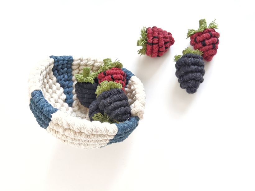 Macrame 3D Berry Sculptures  6