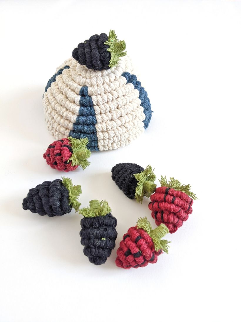 Macrame 3D Berry Sculptures  10
