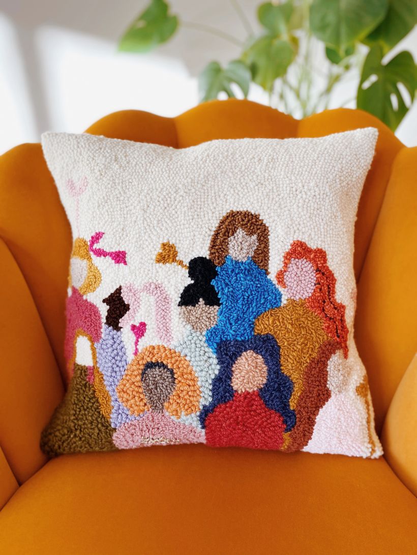 Punch needle pillow - Gather again 1