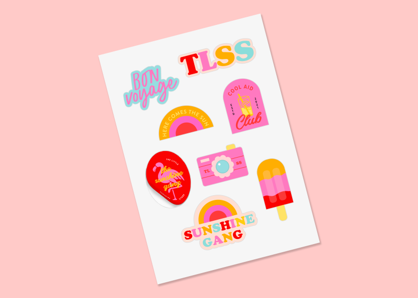 Vinyl sticker set included in each purchase of The Little Sunshine Store