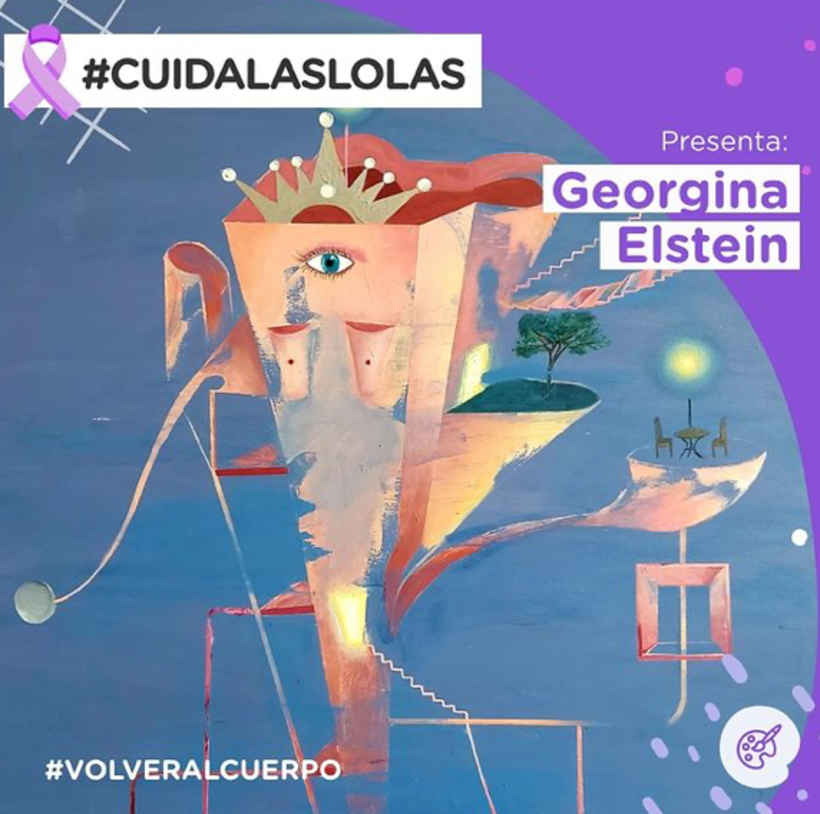 Obra de Georgina Elstein (@geoesltein) como parte da campanha Cuidalaslolas. Fotografia de @cuidalaslolas via Instagram