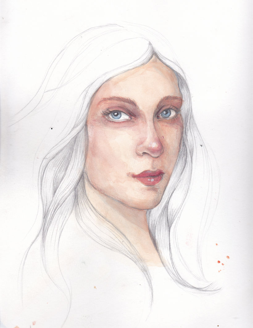 Just the watercolor portrait