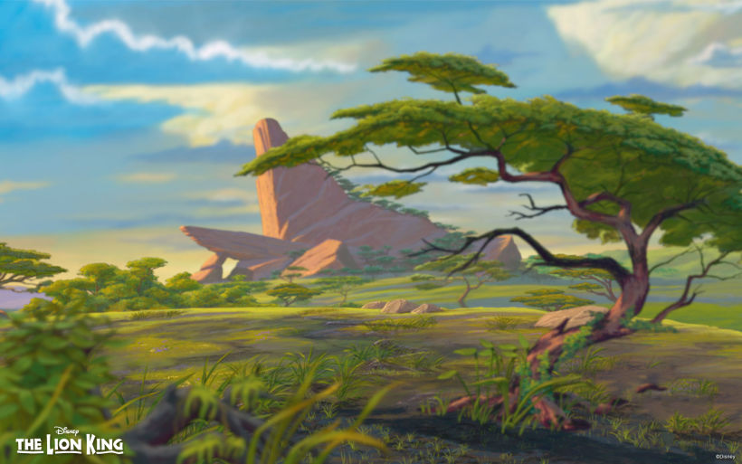 Background art da animação da Disney 'O Rei Leão'