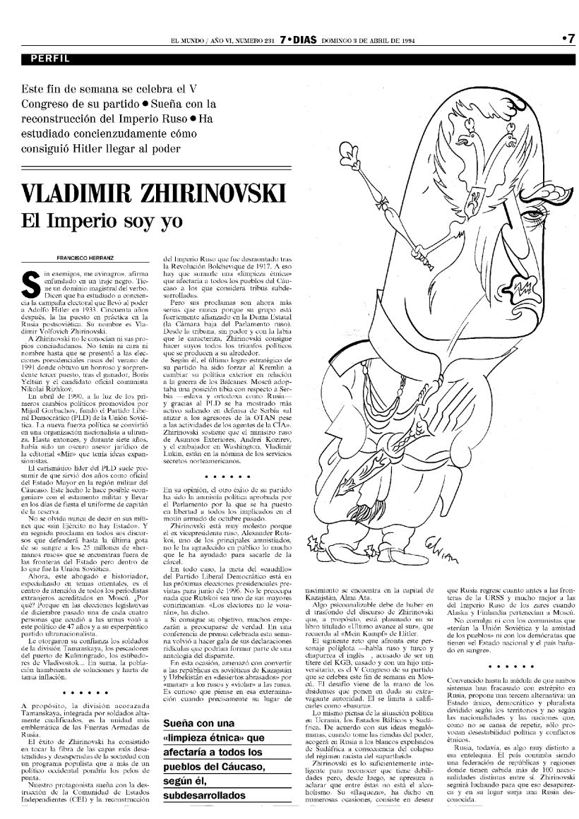 Sobre Vladímir Zhirinovski