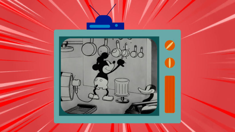 "Steamboat Willie", protagonizado por Mickey Mouse