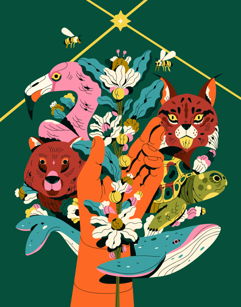 This is a commissioned illustration I did for salvaje magazine and accompanies an article about biodiversity.