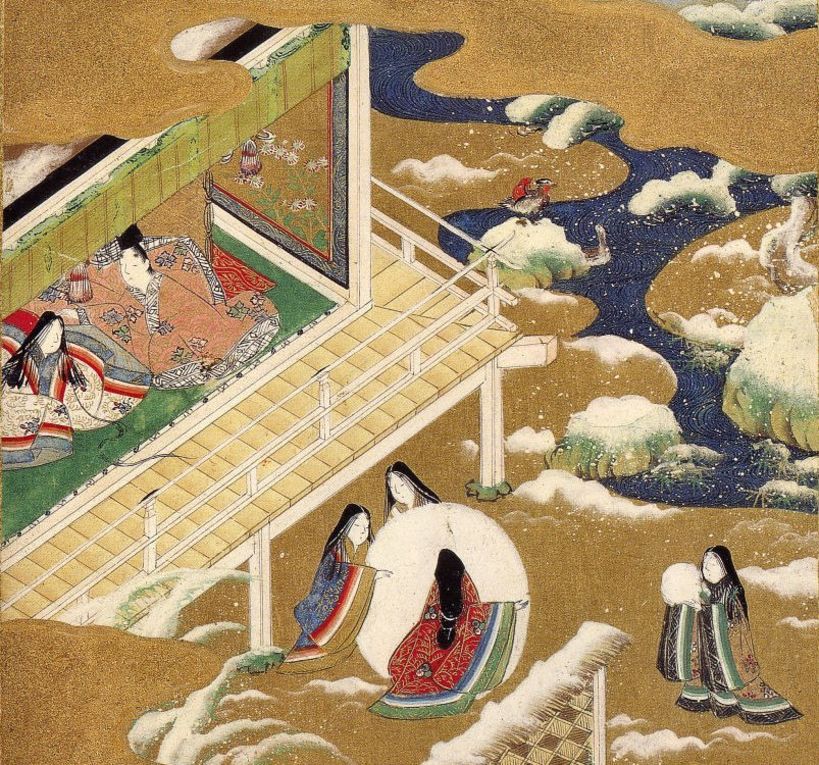 Ilustración de Tosa Mitsuoki para el capítulo 20 de 'La historia de Genji'. Fuente: Biblioteca Nacional de la Dieta.