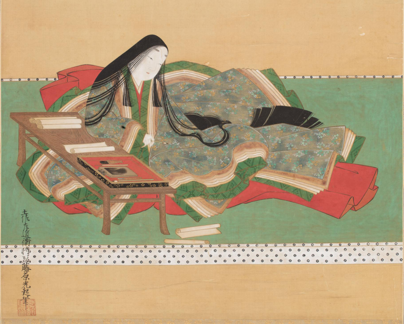 Retrato de Murasaki Shikibu pintado por Tosa Mitsuoki en el siglo XVII. Fuente: Templo Ishiyamadera.