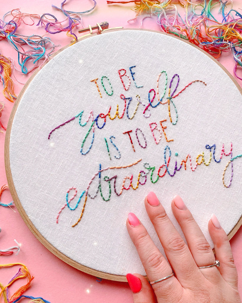 "To Be Yourself" Hand Embroidery Pattern