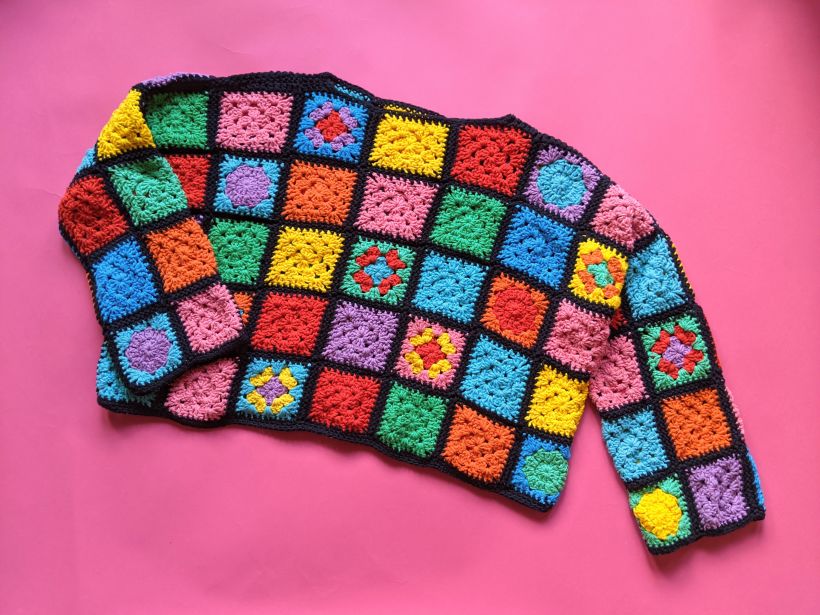 My project in Granny Square Crochet: Make Your Own Sweater course 6