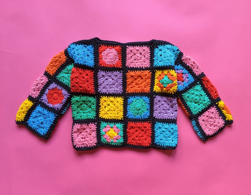 My project in Granny Square Crochet: Make Your Own Sweater course 7