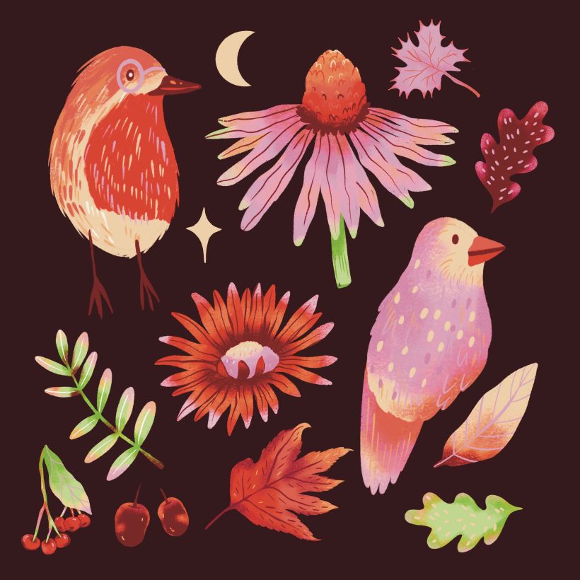 Mon projet du cours : Illustration numérique de motifs inspirés de la faune et la flore 3