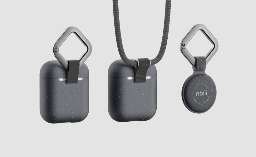 Final CMF visualisation for Nolii Airpod & Airtag Products (Slate/Charcoal)