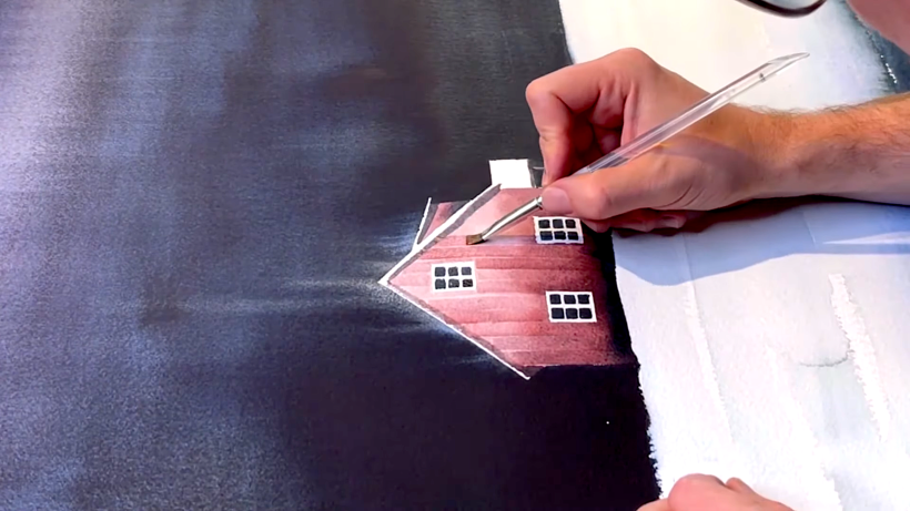 TIP 7: A Flat brush is perfect for painting boards on the facade.
