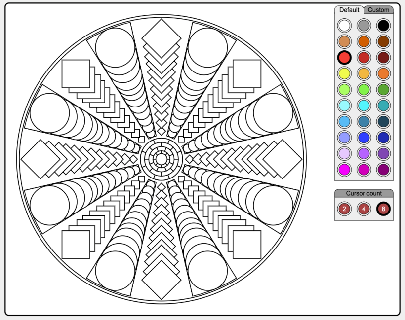 A mandala design ready to print or color in digitally from the Color Mandala website.