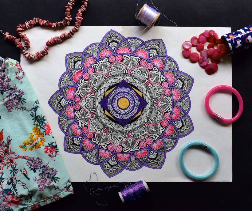 You can color, embroider, or collage mandalas. Photo credit: Swati H. Das via Unsplash.