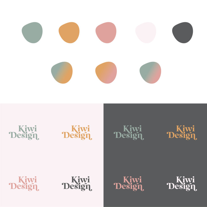 Color palette with logo declined in various colors
