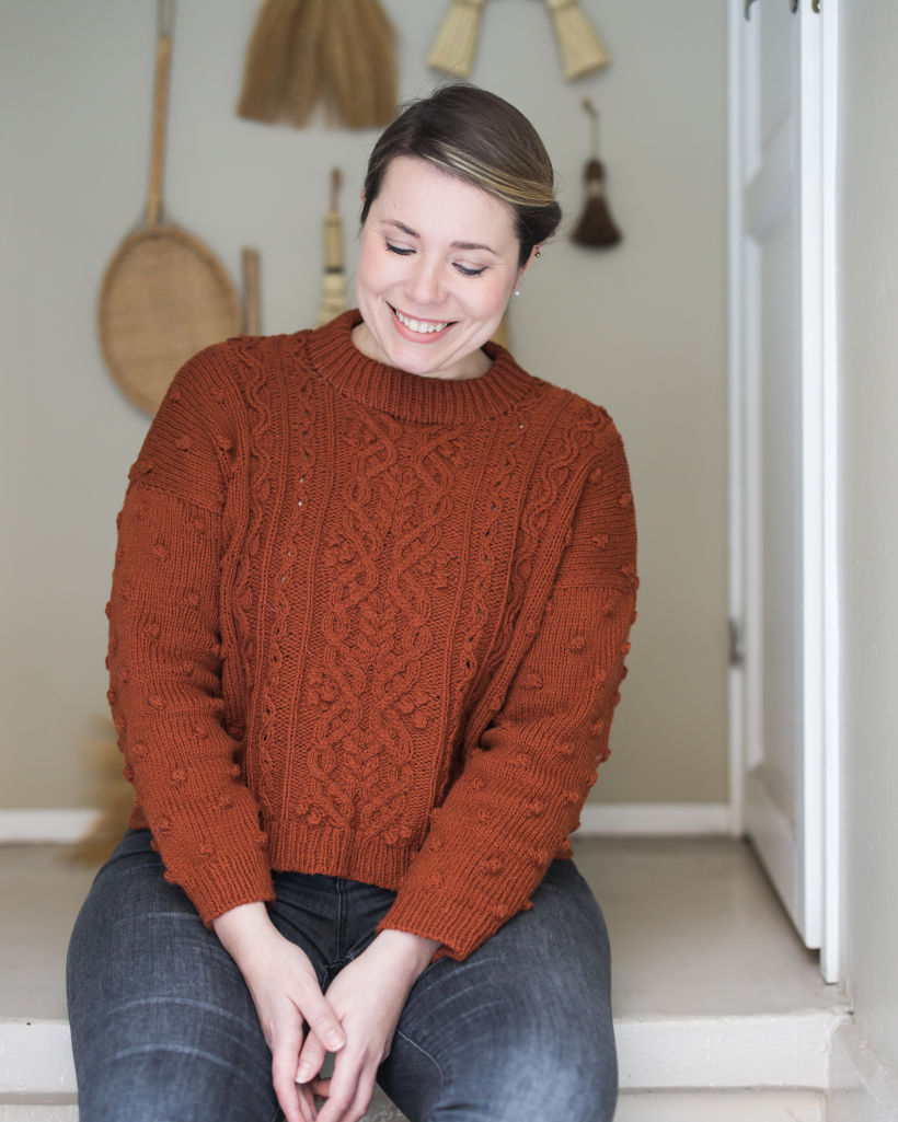 Cable pullover with bobbles 1