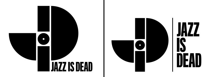 Two versions of the Jazz is Dead main logo