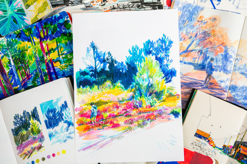 Mon projet du cours : Paysages : approche par le carnet de dessin et la couleur 3