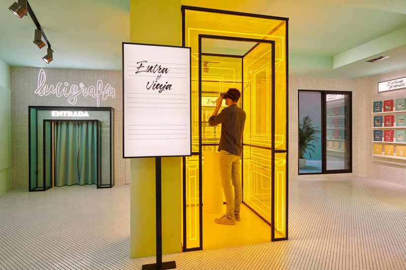The Cuadernos Rubio store showcases interactive design in Valencia.