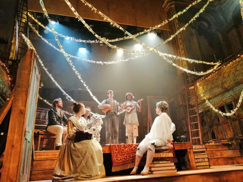 The company in "Christmas Carol", designed by Tom Piper. Photo © Nobby Clarke