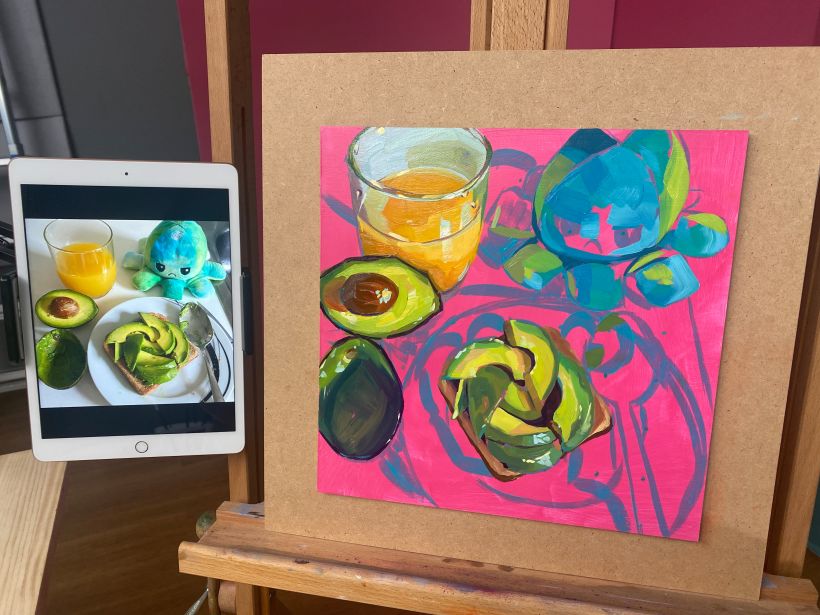 Pintando los objetos de color (y principales) / Painting the coloured (and main) objects