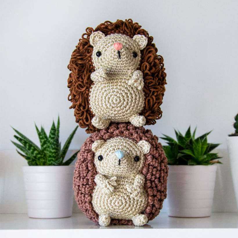 Riccio ad anelli impilabili tecnica amigurumi