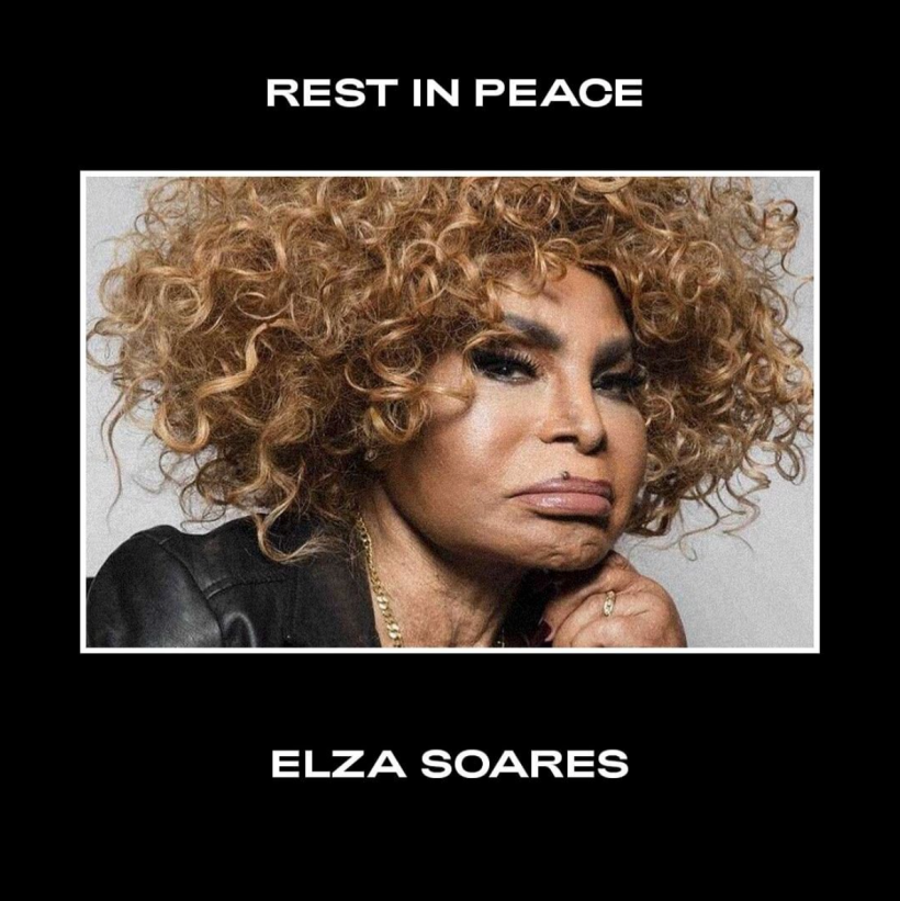 Imagem compartilhada por Byeoncé nas redes sociais para homenagear Elza Soares