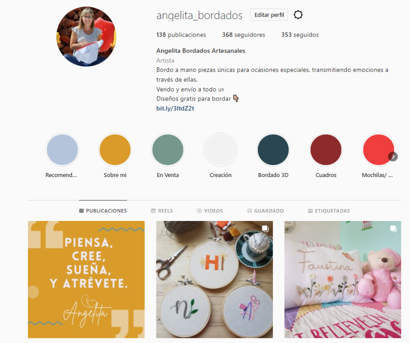 Mi Proyecto del curso: Estrategia de contenidos para Instagram de @angelita_bordados 6