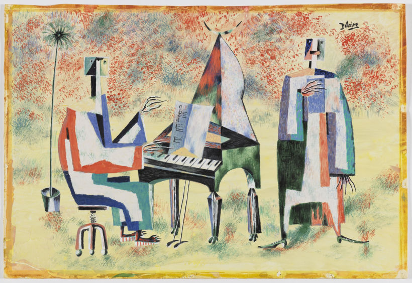 "Les Musiciens", from Canadian artist Jean Dallaire (Gouache on paper, 1954)