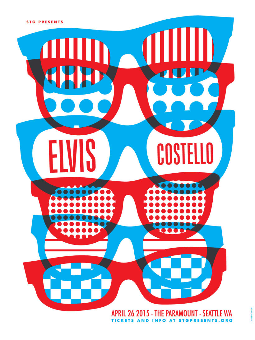 Elvis Costello screen printed poster 2