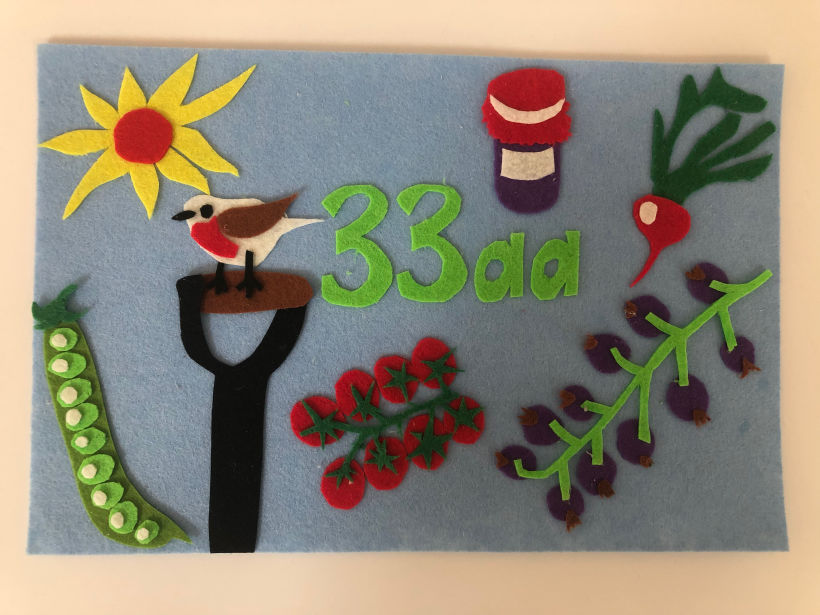 This one is mine - it represents our allotment (number 33aa). My daughter is the artist but I'm still proud :-)