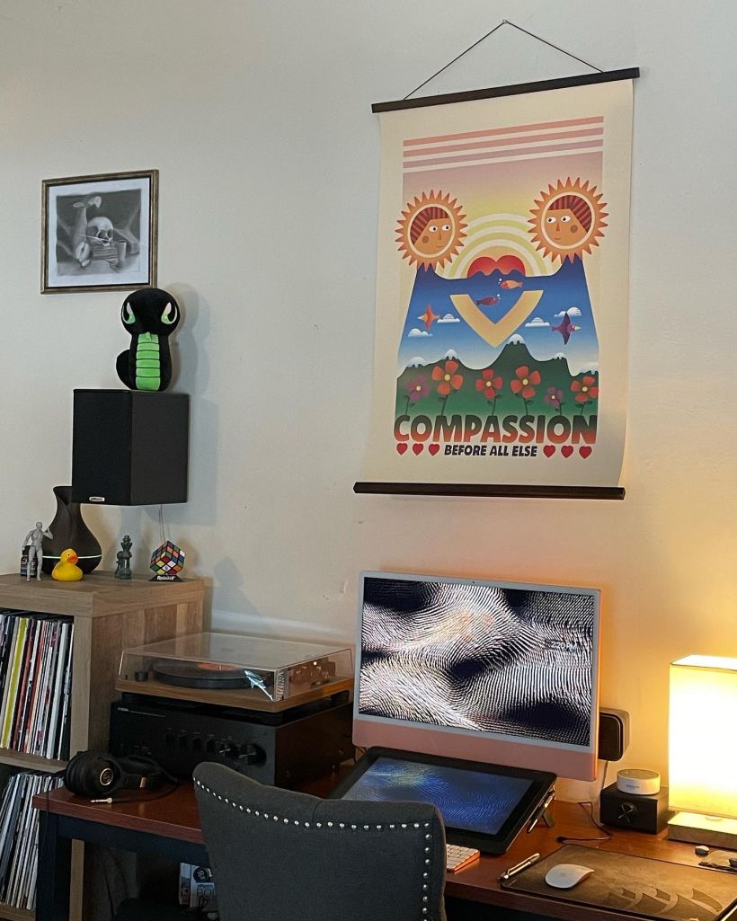 The final printed poster in my space.  The space could use some sprucing up, but I love the way it turned out.  