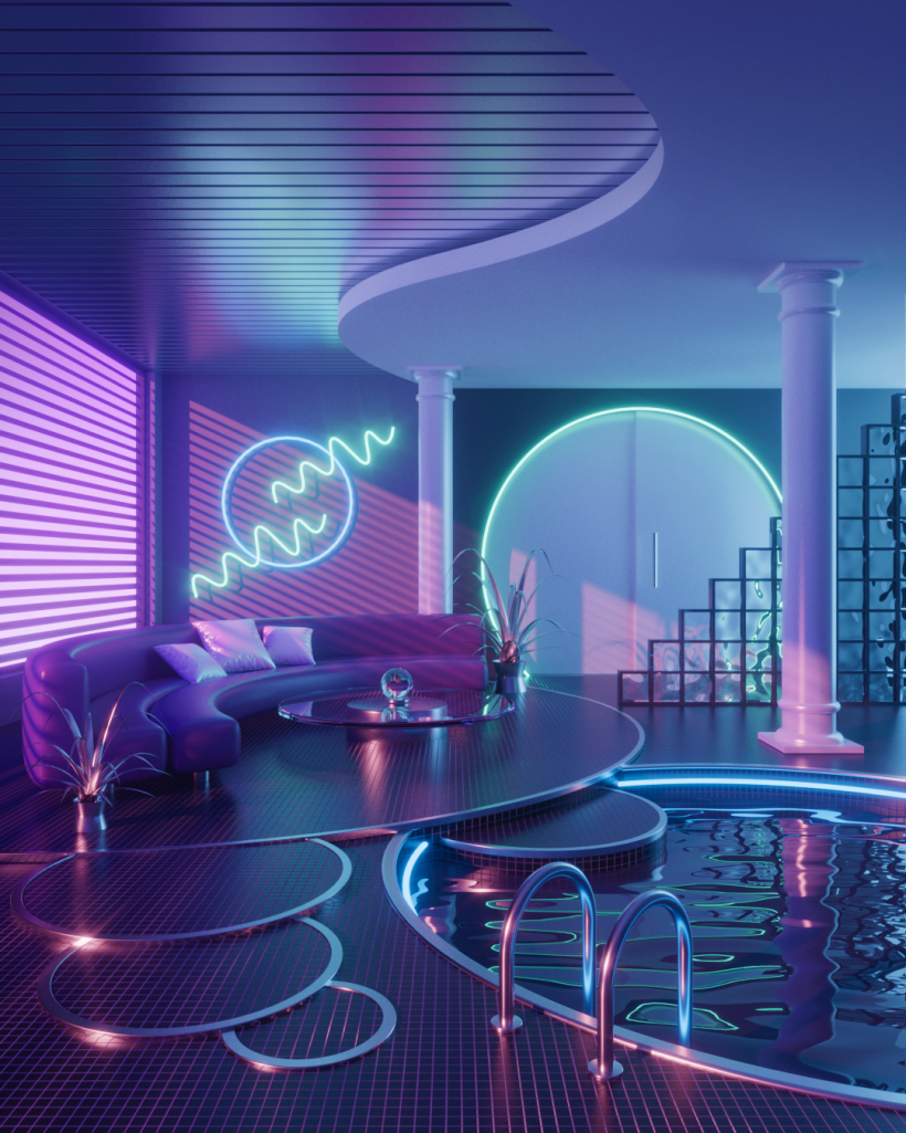 My project in 3D Interior Visualizations: Design Retro Spaces in Cinema 4D course 3