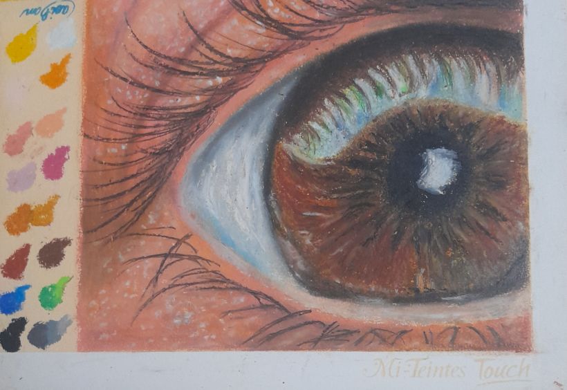 Oil Pastel Colored Pencil Drawing - Eye by NabeelaTheArtist on