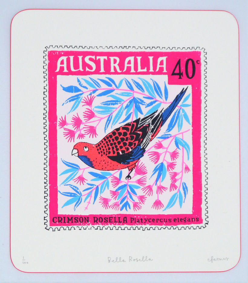 Animal Stamps Screen Print National Birds and Beasts 