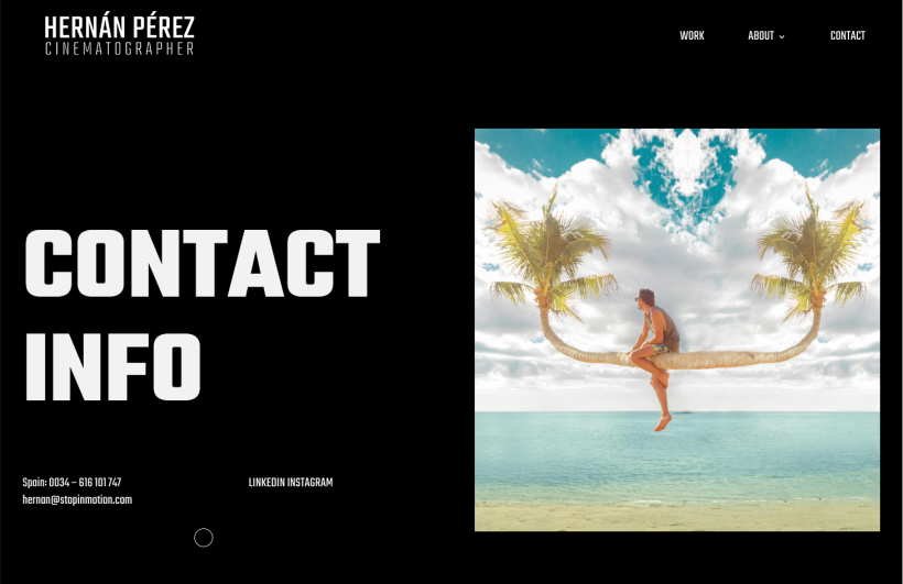 Diseño web para Hernán Pérez director de fotografía GEO Amazon Prime 7