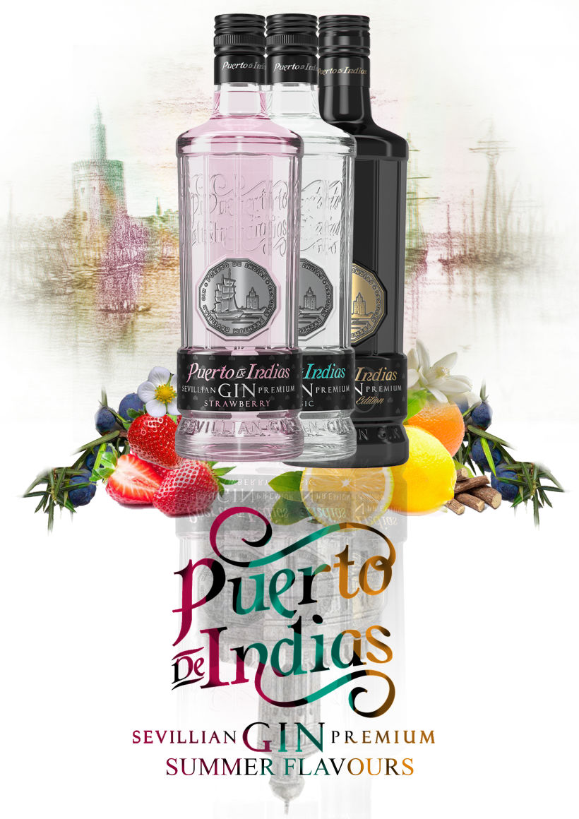 Proyecto para campaña de publicidad preseleccionado. Puerto de Indias (sevillian gin premium). 1