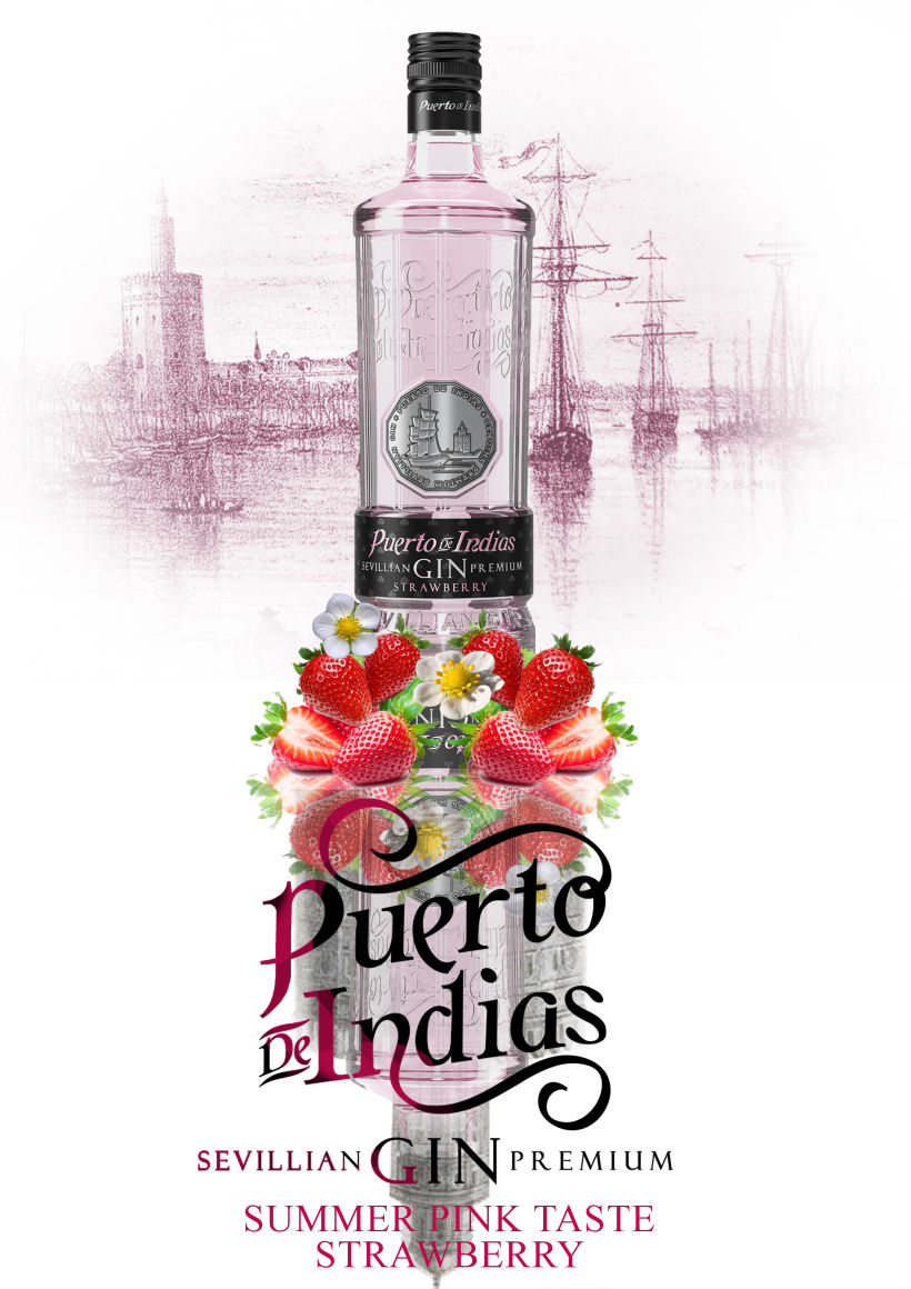 Proyecto para campaña de publicidad preseleccionado. Puerto de Indias (sevillian gin premium). 2