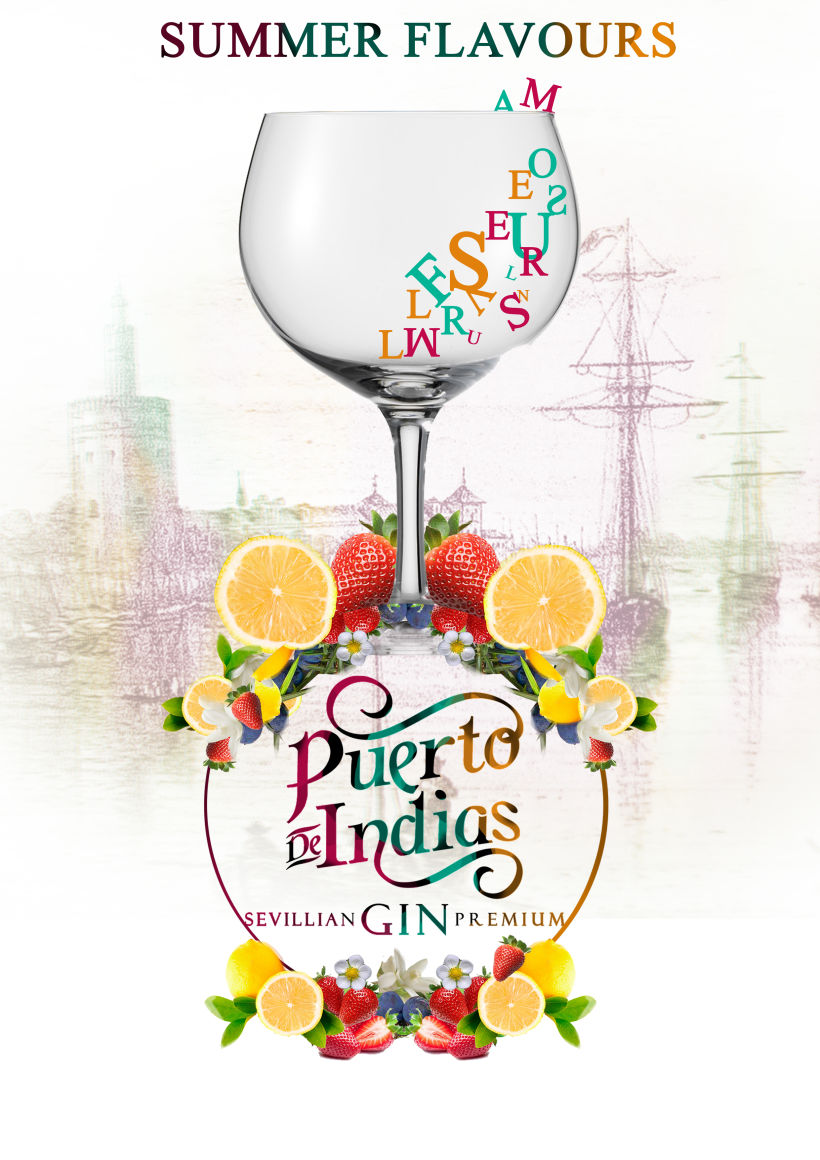 Proyecto para campaña de publicidad preseleccionado. Puerto de Indias (sevillian gin premium). 10