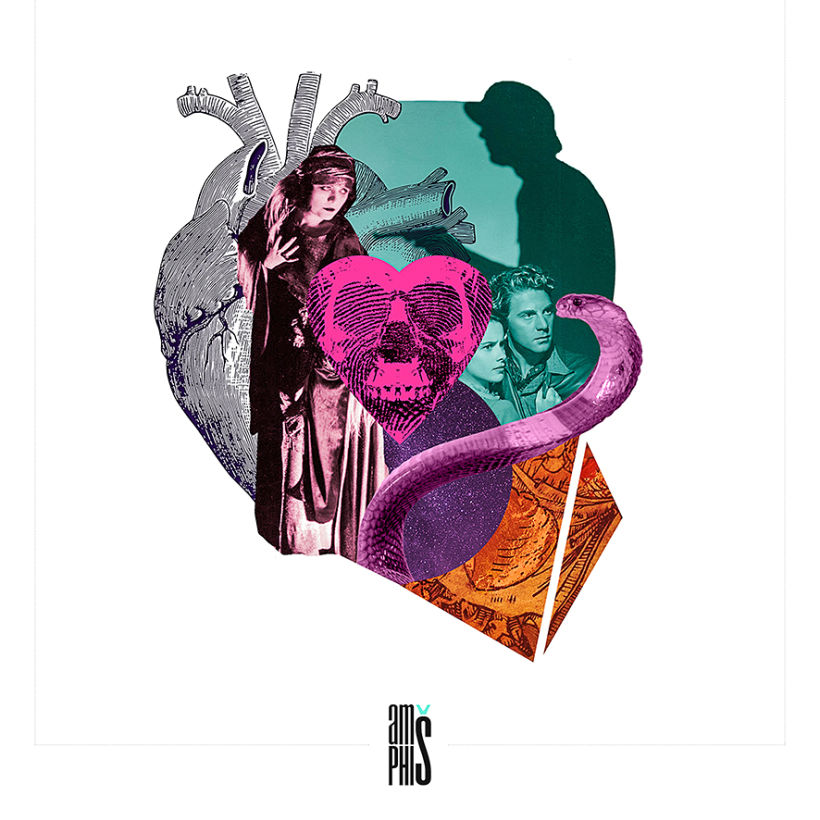 Hearts In Danger - Digital Collage Artwork