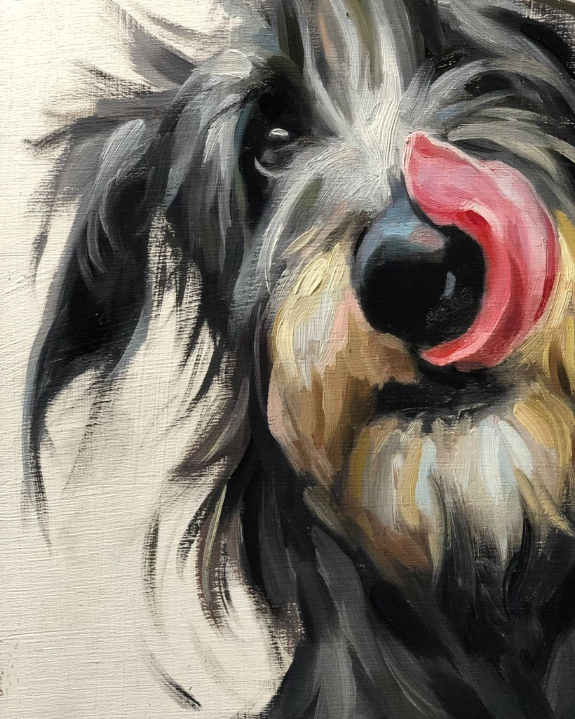 Icha the Deerhound oil painting 1