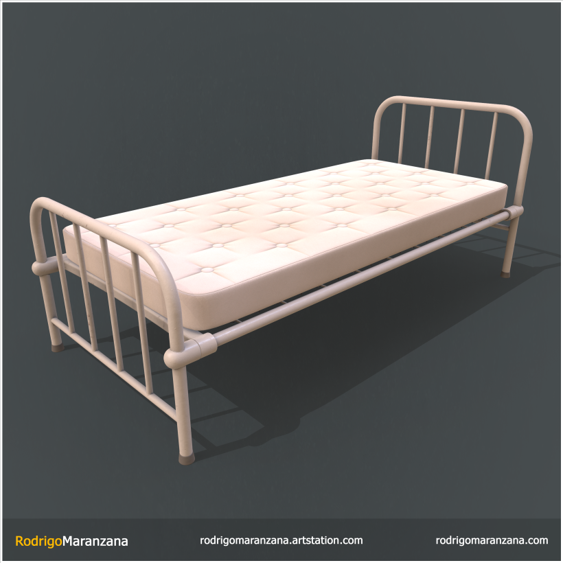 Realistic Prop Creation for Video Games - Vintage Hospital Bed