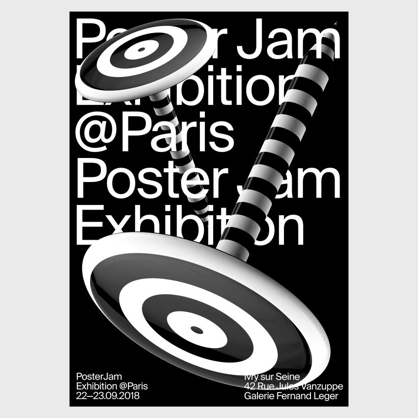 Poster for PosterJam's exhibition at Galerie Fernand Leger, Paris, France