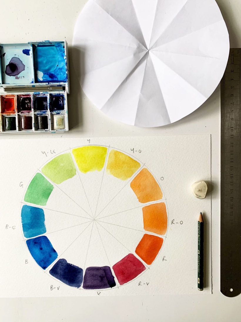 Laura's sample color wheel demonstrates the spectrum of hues.